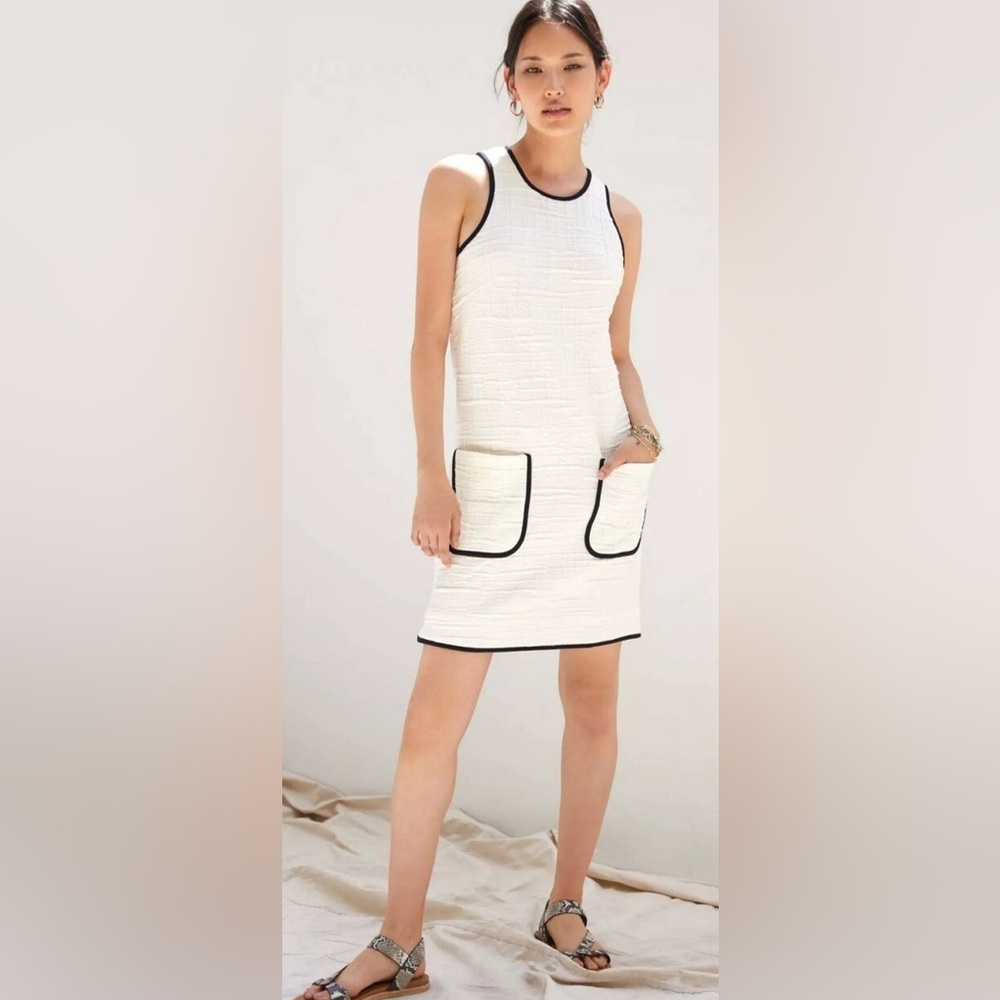 Anthropologie Maeve Patch-Pocket Mini Dress L